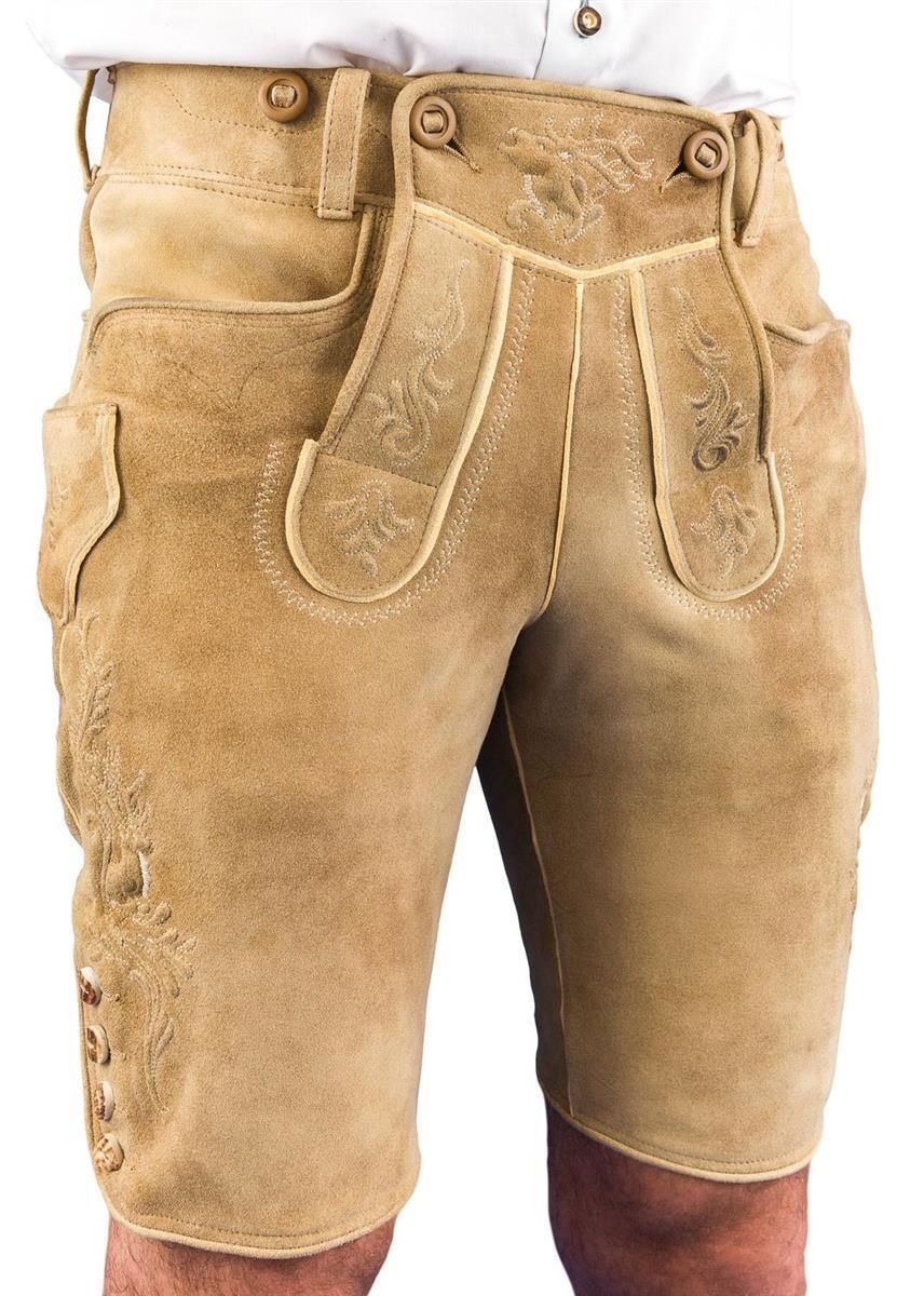 Schöene Lederhose aus Ziegenvelours in der Farbe Eiche